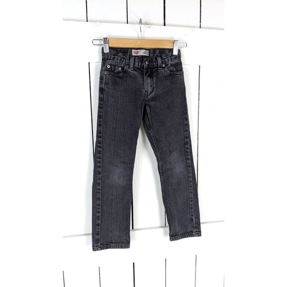 Kids black faded Levis Strauss 511 skinny denim jeans 7 reg - Picture 5 of 6